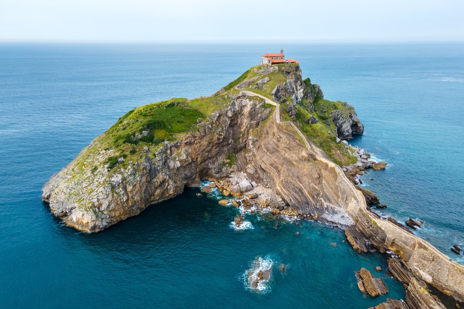 Aerial view of the Gaztelugatxe islet